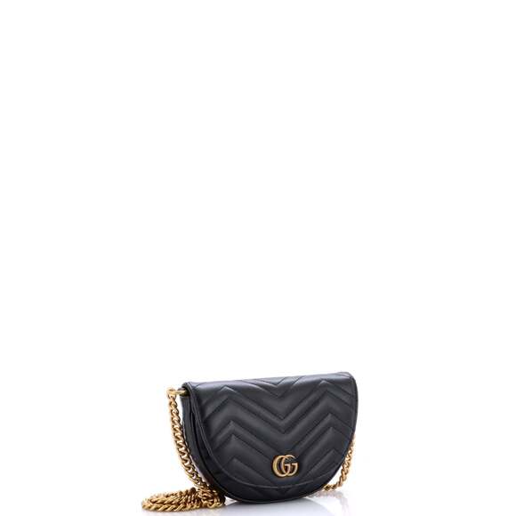 Gucci Gg Marmont Half Moon Flap #230653G15B - Picture 2 of 6